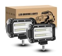 RIGIDON Faro da Lavoro LED, 2 Pezzi 5 pollici 13cm 72W Flood Fendinebbia, Fari LED Auto 12V 24V Impermeabile Fuoristrada Barra per Offroad SUV ATV UTV Camion Trattore, 6000K Bianca Luci di Guida