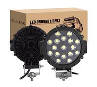 RIGIDON Faro da Lavoro Led, 2Pcs 18 cm 7 Pollici 51W Flood Luci di Lavoro a Led, Faretti Fendinebbia 12V 24V 6000K per Fuoristrada Offroad Auto Trattore Escavatore Camion SUV ATV 4x4, Nero Rotondo