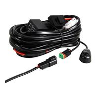 RIGIDON Impermeabile Cablaggio Barra Led, 12V 40A 16AWG CC 1 Piombo | Kit Cablaggio Fendinebbia, Cavo 3 metri con On-Off Interruttore per Auto Fuoristrada Camion SUV ATV 4x4 Moto Barca (Model D)