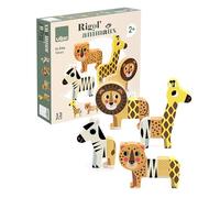 Vilac Rigol'animo Ingela P. Arrhenius-Giocattolo prima età-4 animali della savana magnetici ricomporre (12 pezzi) -Giochi di risveglio per bambini in legno-2+ -7703S