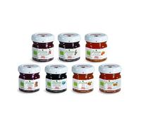 Rigoni di Asiago - Marmellate BIOLOGICHE Monodose Assortite in 7 gusti, 28 pezzi x gr. 25 Ognuno. Barattolini di Vetro Monoporzione, 2.92 kg