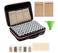 Rigute 60 Slot Contenitore per Semi, Organizer per Perline, Organizzatore per la Conservazione dei Semi,contenitore per semi per piantare con borsa e adesivi, perline, accessori artigianali