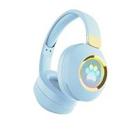 RigWig ST856 - Cuffie Bluetooth wireless con design a zampa di cane, luci LED colorate, altoparlanti da 40 mm, Bluetooth 5.3, radio FM, pieghevoli e confortevoli, per bambini, viaggi, lavoro, colore