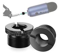 Rigych Adattatore per microfono Yeti da 5/8 a 3/8 in metallo scanalato blu, 2 pezzi, per supporto microfono come Blue Yeti X, Yeti Pro, palla di neve blu
