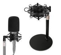 Rigych AT2020 Supporto per Microfono da Scrivania, Regolabile in Altezza, con Supporto Antiurto, Parabrezza, Base in Metallo per Microfono Audio Technica AT2020 AT2020USB AT2020USB + AT2035