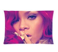Rihanna Custom Pillowcase 20x36 Rectangle Throw Pillow Cover Soft Cotton Zippered Cushion Case Two Sides Pattern Printed