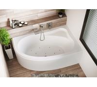 RIHO Aryl Baignoires d'angle, version gauche, avec système Air, à encastrer, 2 places, blanc, B018004005, B018004005, Versione: 170x110x46,5 cm, capacità utile: 200 litri