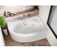 RIHO Aryl Baignoires d'angle, version gauche, avec système Flow, à encastrer, 2 places, blanc, B018006005, B018006005, Versione: 170x110x46,5 cm, capacità utile: 200 litri