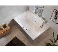 RIHO Castello Baignoires rectangulaires, avec système Flow, 2 places, 180x120x51cm, 335 litres, blanc, B064016005, B064016005, Versione: Versione sinistra
