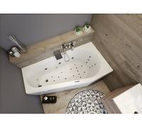 RIHO Delta baignoires d'angle, version gauche, avec système Joy, 1 place, blanc, B067006005, B067006005, Versione: 150x80x48cm, capacità utile: 110 litri