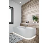RIHO Desire Corner Baignoires d'angle, version droite, 1840x840x600mm, 230 litres, blanc brillant, B087008005, B087008005, Versione: Valigia Riho, illuminazione a LED
