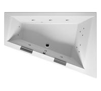 RIHO Doppio Baignoire, asymétrique, avec système flow, 2 places, 180x130x48cm, 315 litres, blanche, B034005005, B034005005, Versione: Versione sinistra