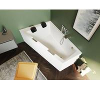 RIHO Doppio Baignoire, asymétrique, variante PlugPlay, 2 places, 180x130x62cm, 315 litres, blanc, B033010005, B033010005, Versione: Versione destra