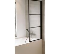 Riho Grid parete vasca 80 cm 1 anta nero opaca/vetro trasparente G004047121