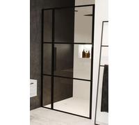 Riho Grid porta doccia 130 cm a battente nero opaca/vetro con motivo G004006121