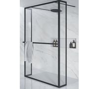 Riho Lucid box doccia walk-in 90x30 cm nero opaca/vetro trasparente G005037121