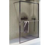 Riho Lucid parete doccia 90 cm nero opaca/vetro trasparente G005025121