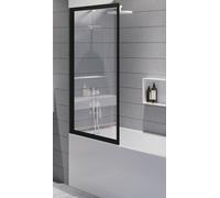 Riho Lucid parete vasca 80 cm 1 anta nero opaca/vetro trasparente G005046121