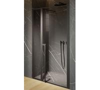 Riho Lucid porta doccia 130 cm a battente nero opaca/vetro trasparente G005006121