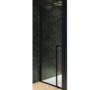Riho Lucid porta doccia 90 cm a battente nero opaca/vetro trasparente G005002121