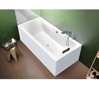 Vasca da bagno rettangolare RIHO Lugo, versione sinistra, variante PlugPlay, 2 posti, bianco, B13, Versione: 180x80x47,5cm, capacità utile: 215 litri