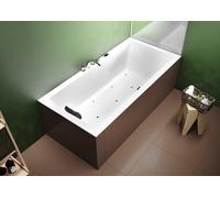 RIHO Lugo Baignoires rectangulaires, version droite, avec système d'air, à encastrer, 2 places, blanc, B138003005, B138003005, Versione: 160x70x47cm, capacità utile: 154 litri