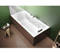 RIHO Lugo Baignoires rectangulaires, version gauche, avec système Flow, à encastrer, 2 places, blanc, B135010005, B135010005, Versione: 190x80x47,5 cm, capacità utile: 235 litri