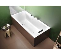 RIHO Lugo Baignoires rectangulaires, version gauche, avec système Flow, à encastrer, 2 places, blanc, B138010005, B138010005, Versione: 160x70x47cm, capacità utile: 154 litri