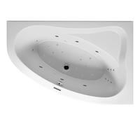 RIHO Lyra Baignoire d'angle, version gauche, avec système Joy, à encastrer, 2 places, blanc, B018007005, B018007005, Versione: 170x110x46,5 cm, capacità utile: 200 litri