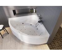 RIHO Neo Baignoires d'angle, version gauche, avec système Joy, à encastrer, 2 places, blanc, B076012005, B076012005, Versione: 140x140x47,5, capacità utile: 235 litri