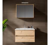 RIHO Porto mobile con lavabo integrato, con armadietto a specchio, F014006DP6+W018007005+F014028DP6+204927, Porto [Mobili da Bagno > Set Mobili da Bagno]