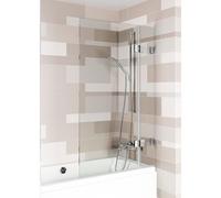 Riho Scandic parete vasca 100 cm 2 ante nero opaca/vetro trasparente G001158121
