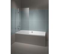 Riho Scandic parete vasca 95 cm 2 ante nero opaca/vetro trasparente G001147121