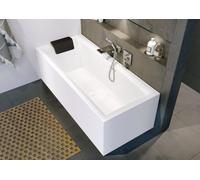 RIHO Still Square Baignoires rectangulaires, variante Plug&Play, avec garniture de vidage et de trop-plein, 2 places, blanc, B099030005, B099030005, Versione: 180x80x62cm, destra