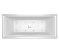 RIHO Still Square Baignoires rectangulaires, version droite, avec système d'air, à encastrer, avec garniture de vidage et de trop-plein, 2 places, blanc, B099006005, B099006005, Versione: 180x80x50cm,