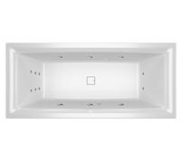 RIHO Still Square Baignoires rectangulaires, version droite, avec système flow, à encastrer, avec garniture de vidage et de trop-plein, 2 places, blanc, B099018005, B099018005, Versione: 180x80x50cm, 