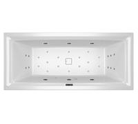 RIHO Still Square Baignoires rectangulaires, version gauche, avec système Bliss, à encastrer, avec garniture de vidage et de trop-plein, 2 places, blanc, B100015005, B100015005, Versione: 170x75x50cm,