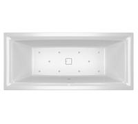 RIHO Still Square Baignoires rectangulaires, version gauche, avec système d'air, à encastrer, avec garniture de vidage et de trop-plein, 2 places, blanc, B099011005, B099011005, Versione: 180x80x50cm,