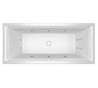 RIHO Still Square Baignoires rectangulaires, version gauche, avec système flow, à encastrer, avec garniture de vidage et de trop-plein, 2 places, blanc, B099021005, B099021005, Versione: 180x80x50cm, 