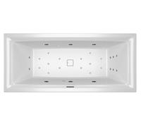 RIHO Still Square Baignoires rectangulaires, version gauche, avec système Joy, à encastrer, avec garniture de vidage et de trop-plein, 2 places, blanc, B099029005, B099029005, Versione: 180x80x50cm, c