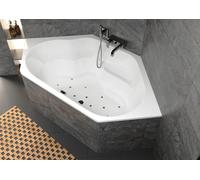 RIHO Winnipeg Baignoires d'angle, avec système d'air, à encastrer, 2 places, 145x145x47,5cm, 225 litres, blanc, B010007005, B010007005