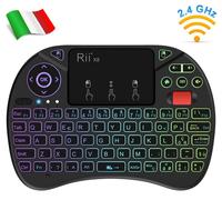 Rii Mini X8 Wireless (layout ITALIANO) - Mini tastiera retroilluminata con mouse