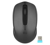 Rii Mouse wireless 2.4G con ricevitore USB (situato nel vano batteria sul retro del mouse) per mancini e destrorsi, PC/laptop/Windows, nero