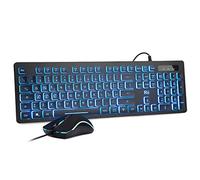 Rii RK105 - Set tastiere e mouse retroilluminati a LED, design elegante e minimalista