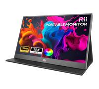 Rii RS100 - Monitor multimediale portatile 15.6" ultra sottile, IPS Full HD 1080p 60 Hz, HDR, Eye Care, 16:9, Altoparlanti stereo integrati, Ingressi audio/video USB-C e Mini HDMI, cover con supporto