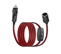 RIIEYOCA 12V 24V Accendisigari Spina Maschio a Presa Cavo di Alimentazione, 16 AWG Pesante 15A Accendisigari Auto Maschio a Femmina Presa Cavo di Prolunga con Interruttore On Off (2m / 6,6ft)