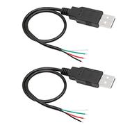 RIIEYOCA 2Pcs USB 2.0 Male Plug 4pin Bare Wire, cavo USB Power Data Cable DIY Pigtail per apparecchiature USB installate o fai da te sostituire la riparazione