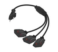 RIIEYOCA 3-in-1 Euro Cavo di Prolunga Piatto, Spina Piatta Tipo C Corta a Presa Multipla Prolunga Cavo di Alimentazione, 2,5A 250V 0,75 mm² per Monitor, TV, Elettrodomestici