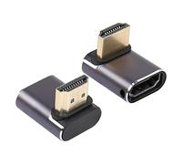 RIIEYOCA 8K&60Hz HDMI 90 gradi ad angolo in su Adattatore maschio-femmina HDMI 2.1UHD connettore 3D estensore supporto 8K@60Hz / 4K@120Hz, 2 pack
