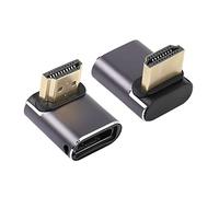 RIIEYOCA 8K&60Hz HDMI Adattatore 90 gradi ad angolo discendente maschio-femmina Adattatore HDMI 2.1UHD Connettore 3D Extender Supporto 8K@60Hz / 4K@120Hz, 2 pack
